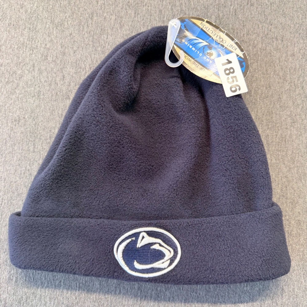 Penn State Nittany Lions Top of the World Navy Blue Fleece Beanie Hat NWT